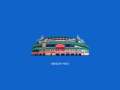 Wrigley Field 8 bit 8 bit art chicago illustration photoshop pixel pixel art pixels