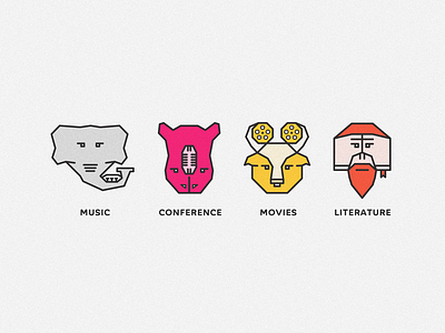 EUROPALIA ICON 2 animal art color cown design elephant graphism illustration logo orangutan rhinocéros typography