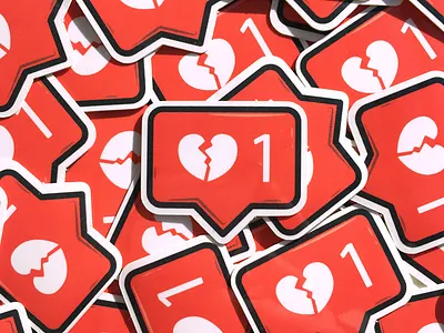 Modern Heartbreak adobe broke colour dribbble flat heart icon illustrator instagram like shot sticker