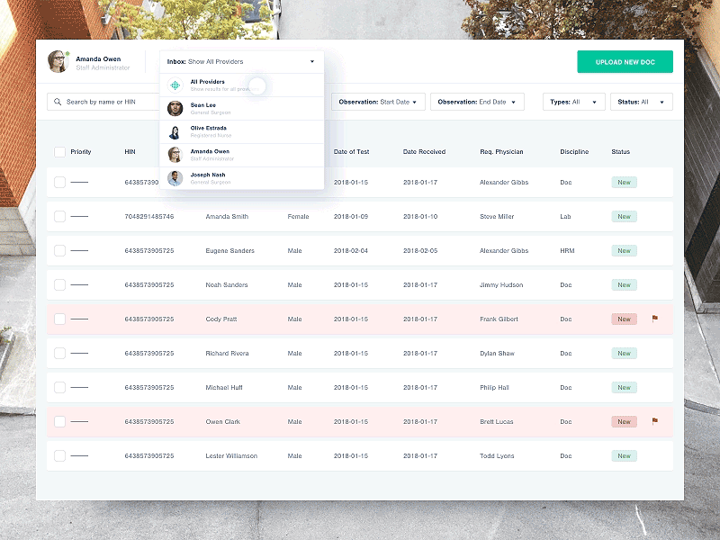 KAI EMR dashboard design system dropdown emr form health interaction oscar