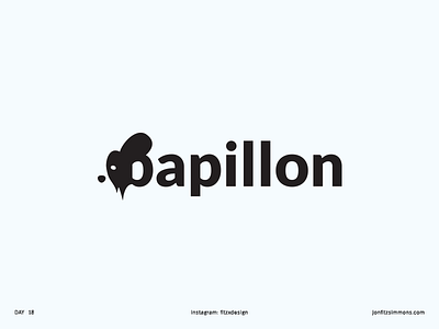 Daily Logo 18 - Papillon Dog branding challenge daily dailylogo dailylogochallenge dog identity logo logotype mark papillon wordmark