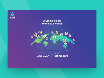 Atlavik candidate employer job landing page profile recruitment splash page world