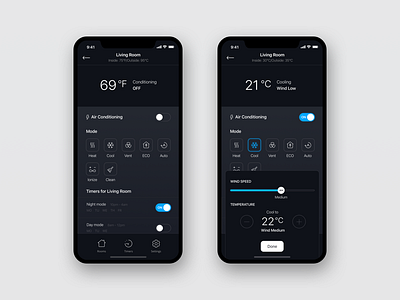 Air App Concept air condition app clean concept home mobile modern screen ui ux