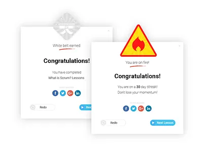 VivifyScrum EDU Award System UX/UI award fire game gamification icon illustration modal ui