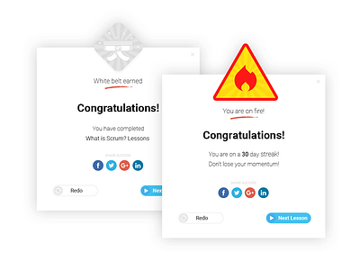 VivifyScrum EDU Award System UX/UI award fire game gamification icon illustration modal ui