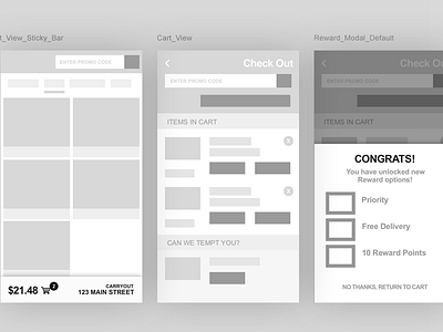 Mobile Checkout Wireframe Flow app cart check out commerce mobile retail ui ux wireframes