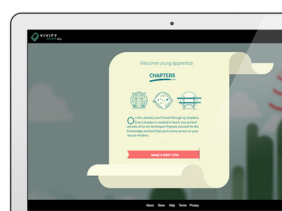 VivifyScrum EDU Tutorial illustration and UX course game illustration japan katana quiz ux