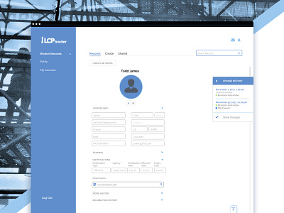 Workforce Manager blue interface reporting responsive simple tracking system ui user interface website white