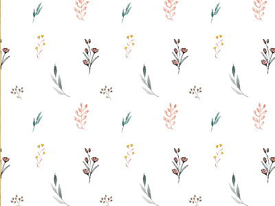 Popurri Pattern drawing flowers illustration leaves painting pattern pink watercolor