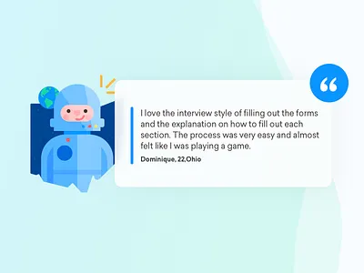 Tax Testimonials astronaut credit karma illustration john glenn ohio state tax