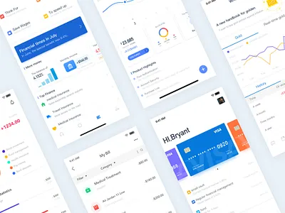 A summary of early financial products card clean data financial visualization white