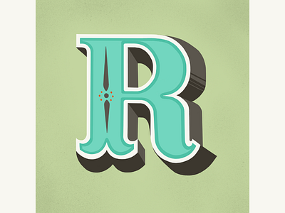 Drop Cap: R drop cap lettering typography