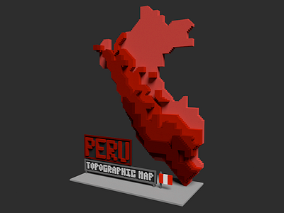 Peru Topographic Map 3d cartography magica voxel map peru topography voxel