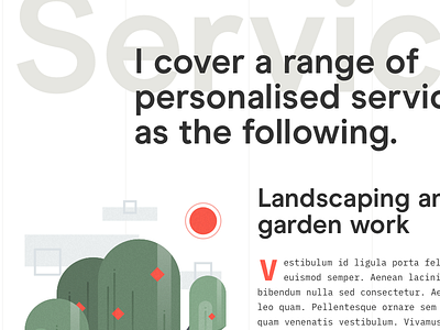 Services page clean grid illustration layout lines minimal service typography ui ux