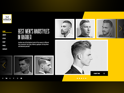 Web Design Barbershop v.1 barbershop ui design ux design web design