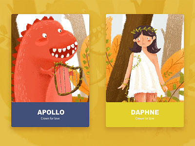 The story of Apollo and daphne. illustrations