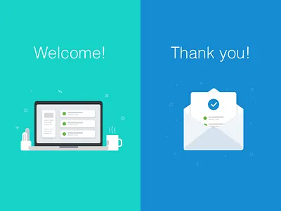 Welcome/Thank you pages icons success welcome