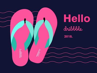 Hello Dribbble icon illustration