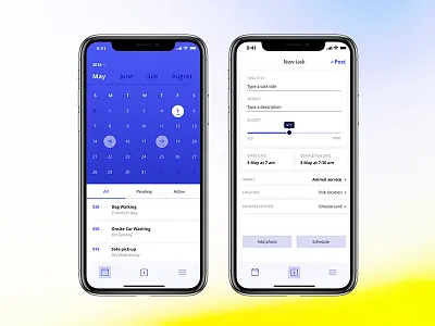 Service of personal assistants assistant calendar clean ios minimal mobile personal service service interface tasks ui design visual