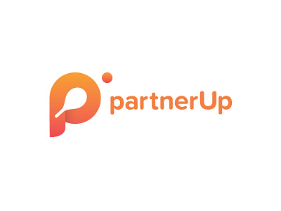 Partner Up logo app ball branding exercise gradient identity letter logo orange racquet sport tennis