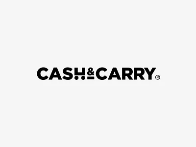 Cash&Carry Logo black brand calligraphy cash and carry commerce digital identity logo mark simple symbol type