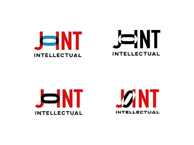 Unused logo drafts black bold joint logo red typography