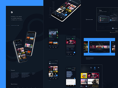 Reimagining Steam - Case Study android blue clean gaming ios minimal ui ux