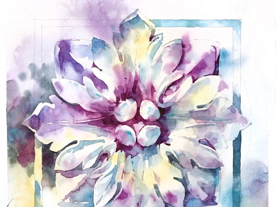 Architectural element architecture decor flower plaster rosette watercolor