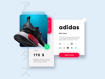 Adidas NMD adidas buttons card design flat fresh nmd ui colors ux sketch app web