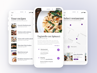 Give your recipe to support a charity! app cook food interface ios list map recipe restaurant ui user