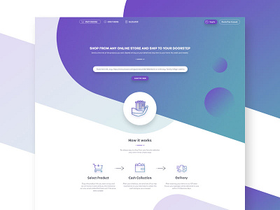 Landing Page Concept blue clean flat landing page purple store ui ux websie