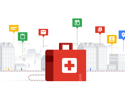 Healthcare in the Cloud color health healthcare illustration illustrator med vector white
