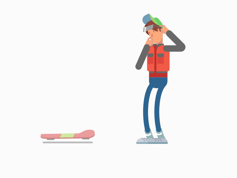 Hover board illustration animation back to the future board classic future hover illustration mcfly movie scfi