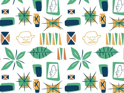 Tiki Pattern geometric illustration pattern tiki