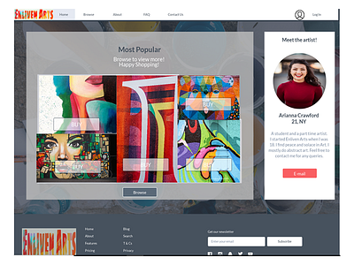 Enliven Arts ui design ui ux web design