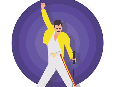Simple shapes artwork bohemian rhapsody flat art freddie freddie mercury illustration mercury queen vector