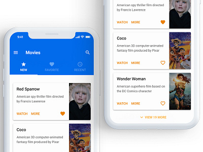 Movies list design material design movies list ui ux