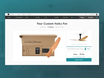 Summary b2c ceilingfan desktop ecobee fan nest smarthome webdesign