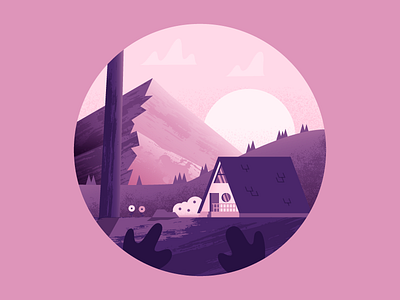 ANOTHA ONE cabin illustration illustrator landscape mountain nature vector