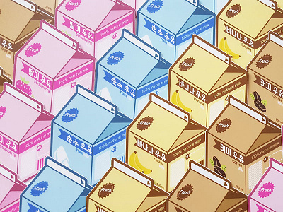 Korean Milk Carton Stickers banana banana milk coffee cute dairy korea milk milk carton south korea strawberry strawberry milk sweet