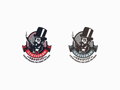 Gentleman wip brnading gentleman gun illustration logo