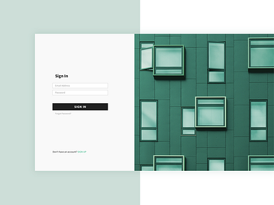 Sign In Screen for Real Estate Platform building design green real estate sign in signinm clear simple ui web
