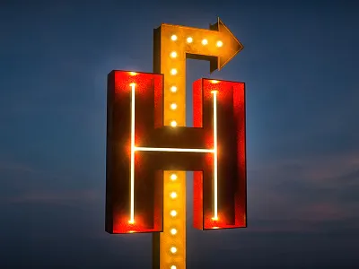 Day 8 Letter H 36daysoftype 3d cinema4d design graphic hotel letter lettering render type typo typography