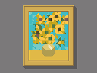 MASTERPIECE "Sunflowers" contemporaryart geometricart geometricdesign geometry minimalart minimaldesign minimalillustration minimalist modernart nemury