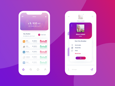Cryptocurrency Wallet App app crypto cryptocurrency dashboard design ios mentalstack mobile profile ui ux wallet