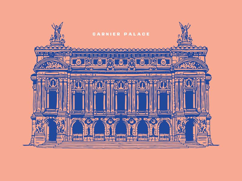 Too Busy buildings garnier palace hand drawn illustration notre dame paris sao paulo wip