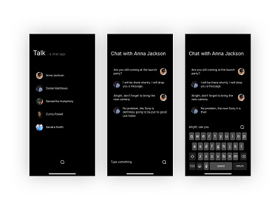 Daily UI #013 - Direct Messaging chat daily dark messaging