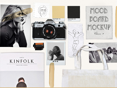 Moodboard Mockup vol.2 blogger board creator fashion generator mockup mood mood board photoshop psd retro scene