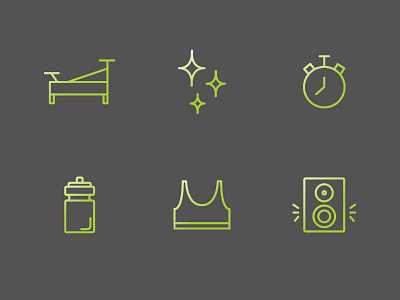 Fitness Icons exercise fitness gradient icon illustration line music sports workout