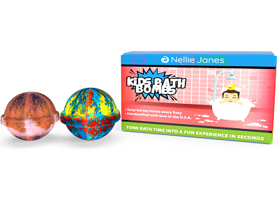 Kids bath bombs packaging design branding graphic design identity packaging design product design products